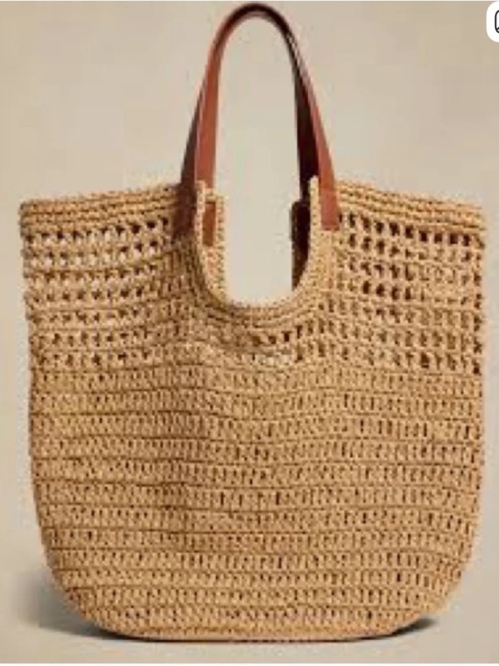 Banana Republic Factory Woven Tan Tote Bag